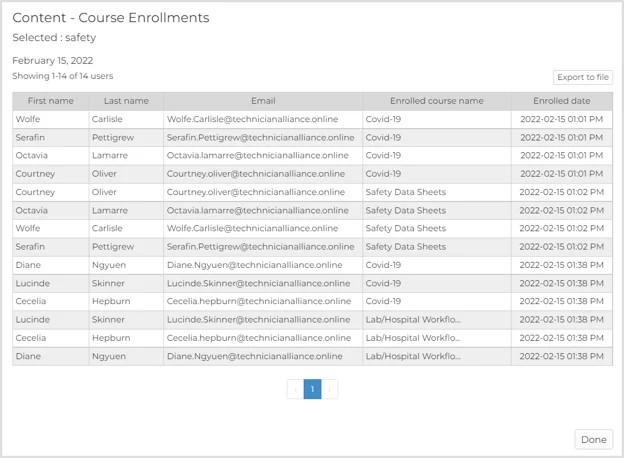 ContentReports_Course enrollment specific