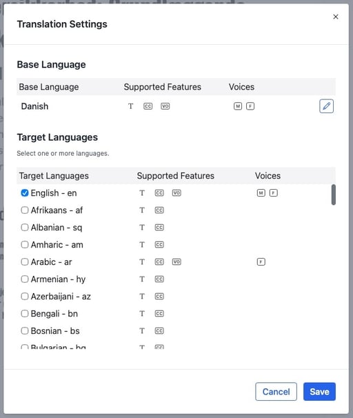 Translation-settings