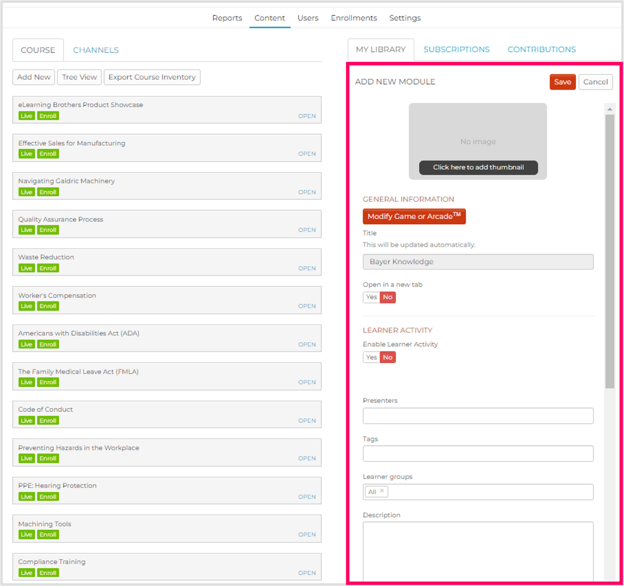 NewGameArcade_Module Details Page