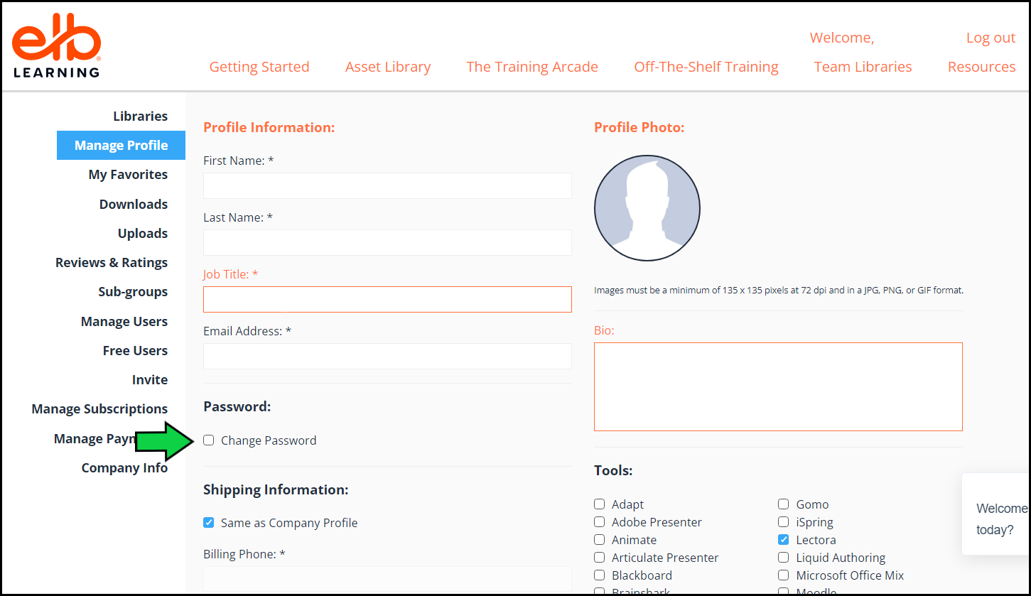 Changing Password – Platinum Education Knowledgebase